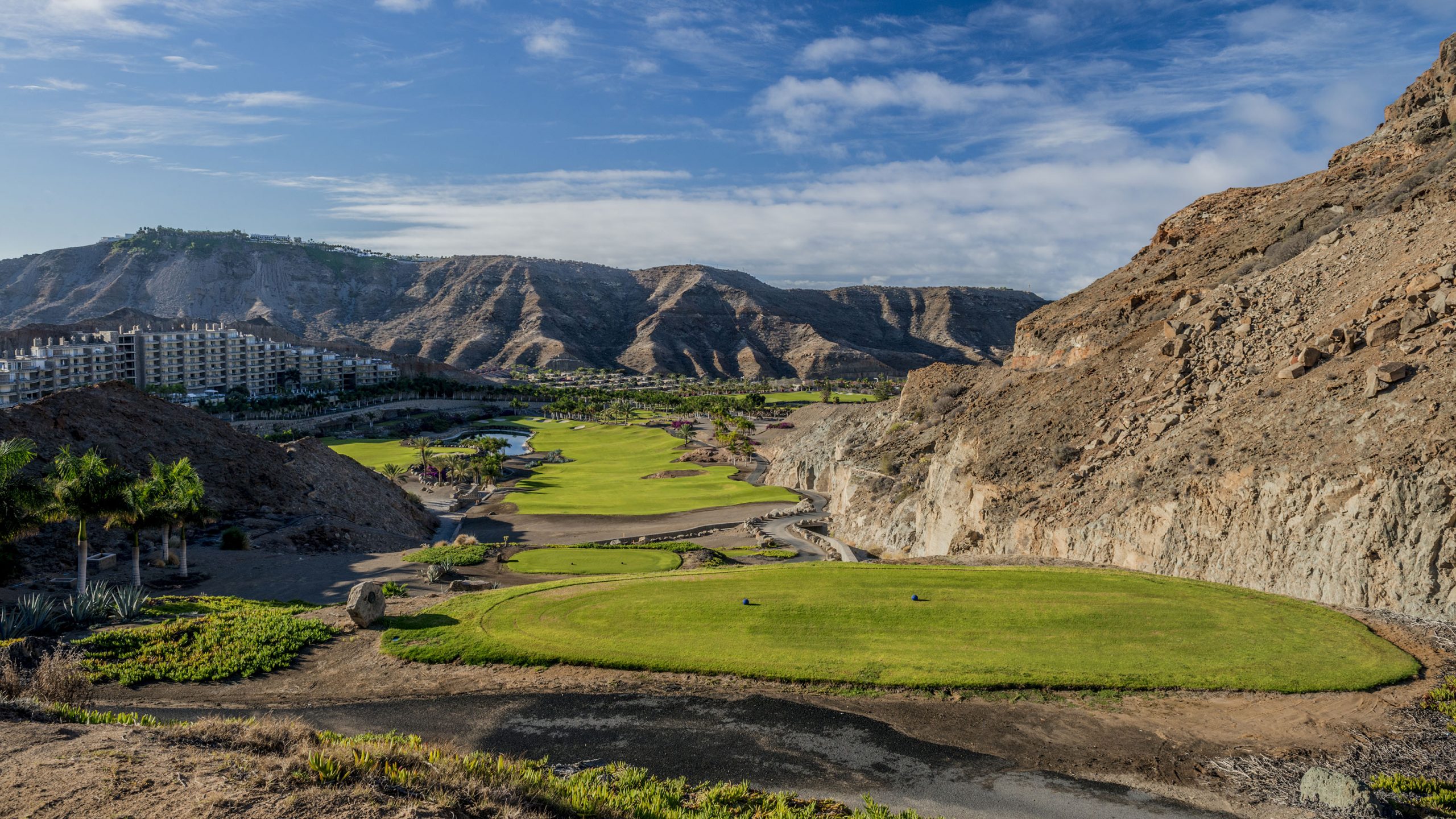 Aerial view of Anfi Tauro Golf Course, Gran Canaria, Canary Islands