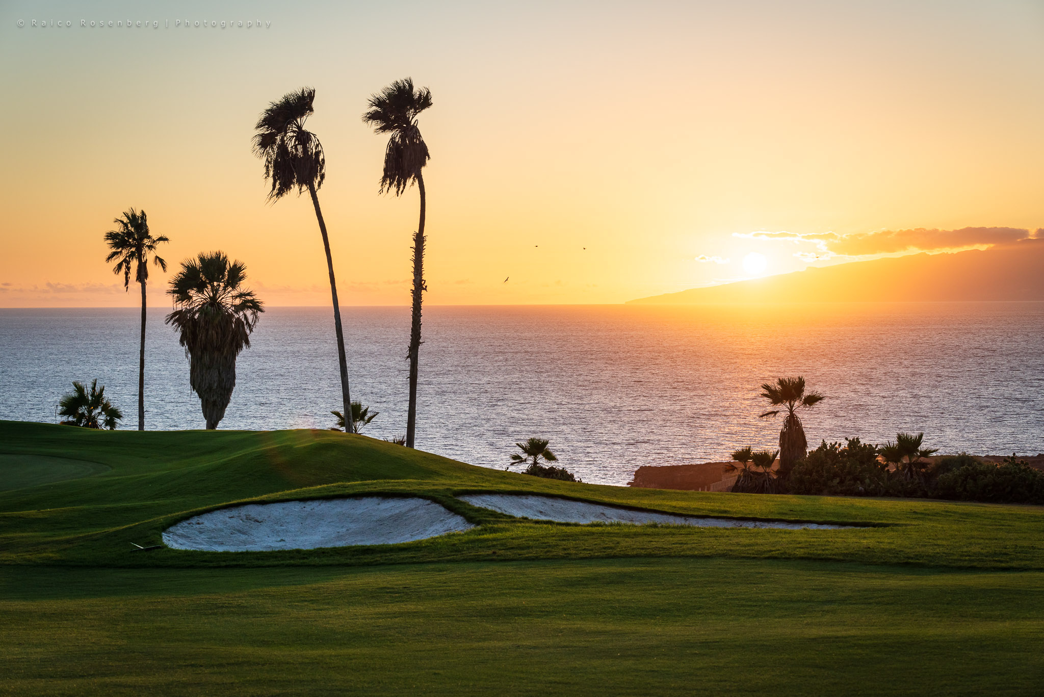 Sunset over Costa Adeje Golf Club, Tenerife