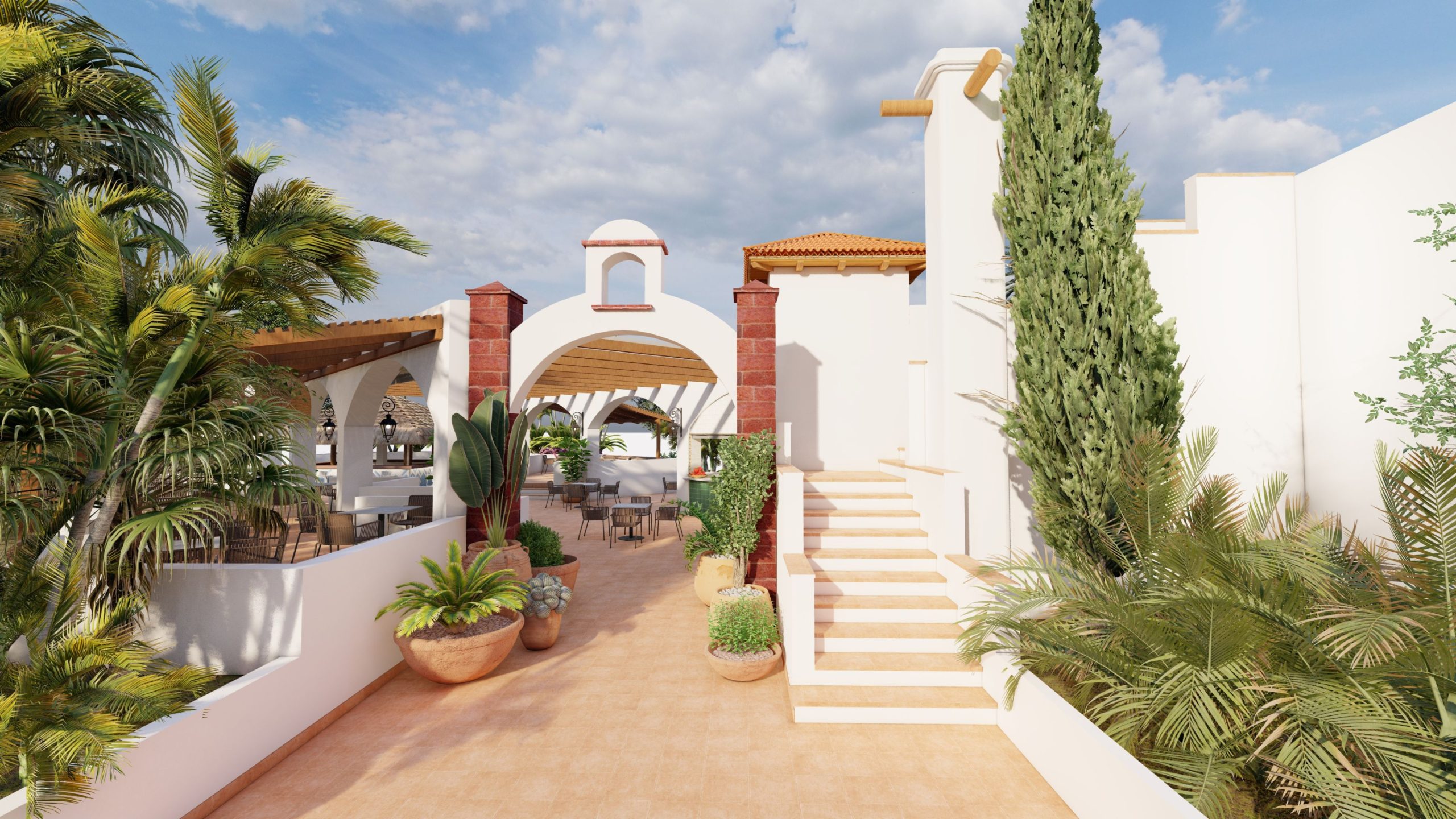 Designer's images of the new barbecue area at Jardin Tecina, La Gomera, opening December 2024