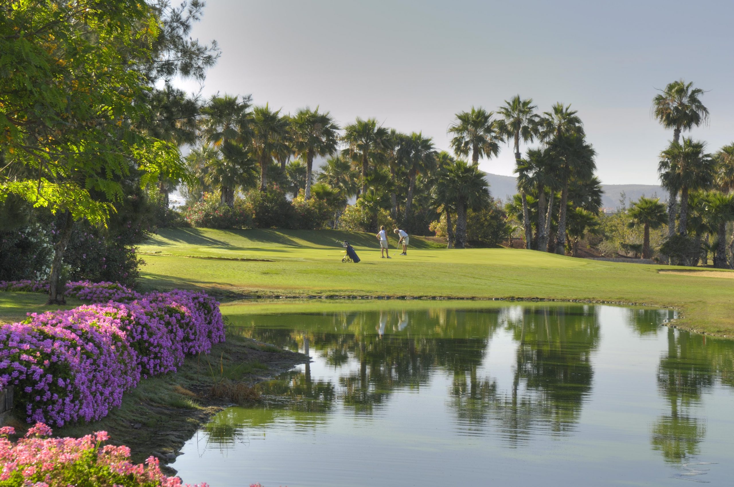 On the green at Las Americas Golf Course, Tenerife