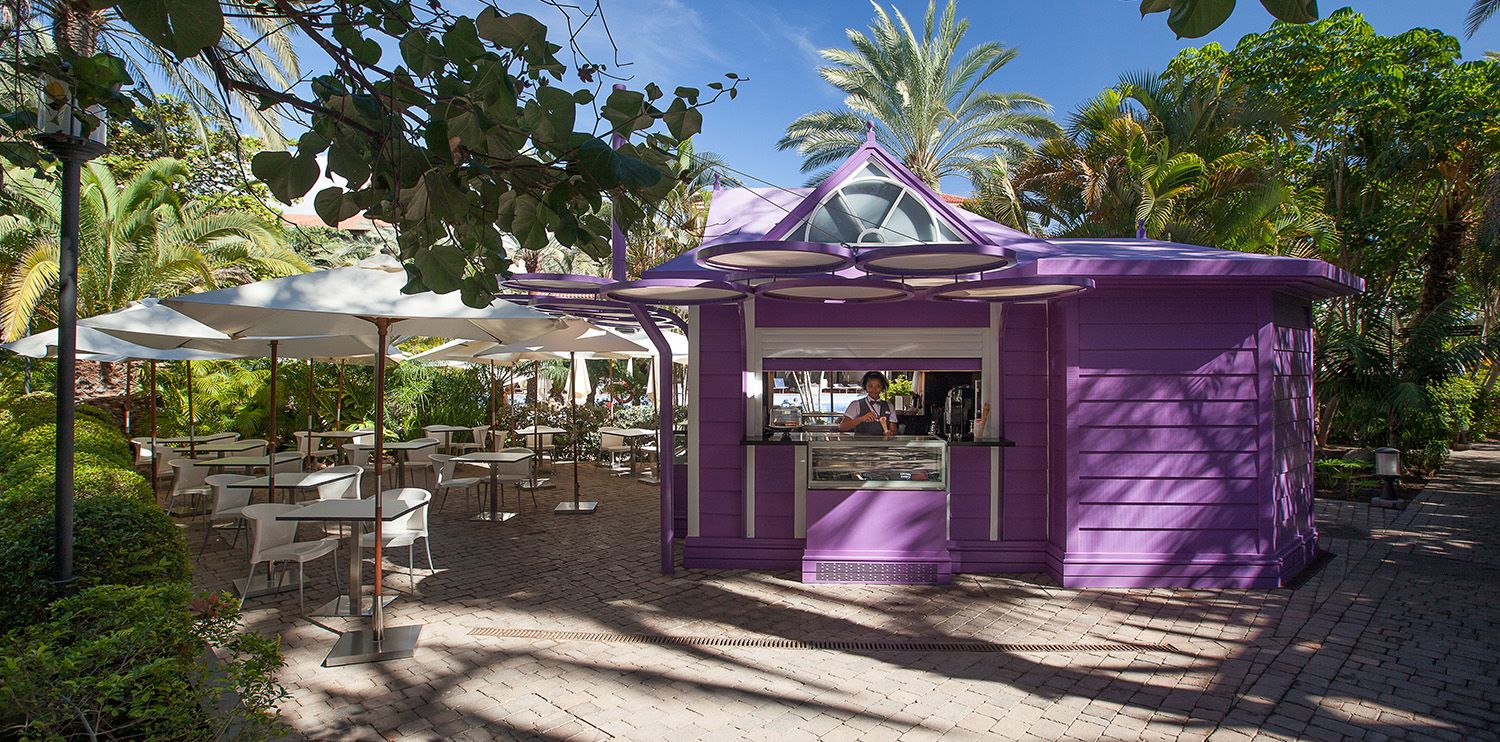 Enjoy a snack in the garden bar at Lopesan Costa Meloneras, Gran Canaria, Canary Islands