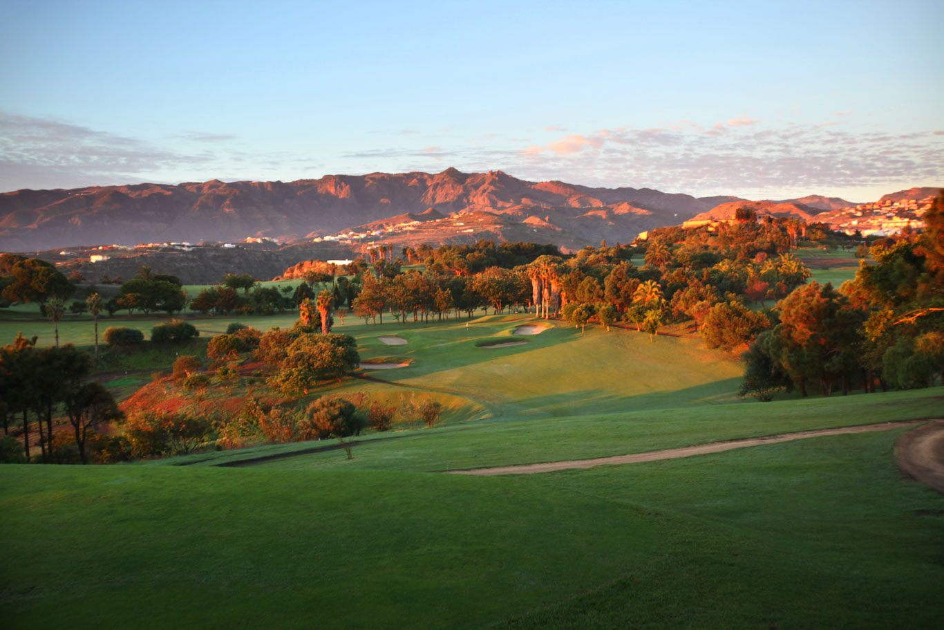 Sunset over Real Las Palmas Golf Club, Gran Canaria, Canary Islands