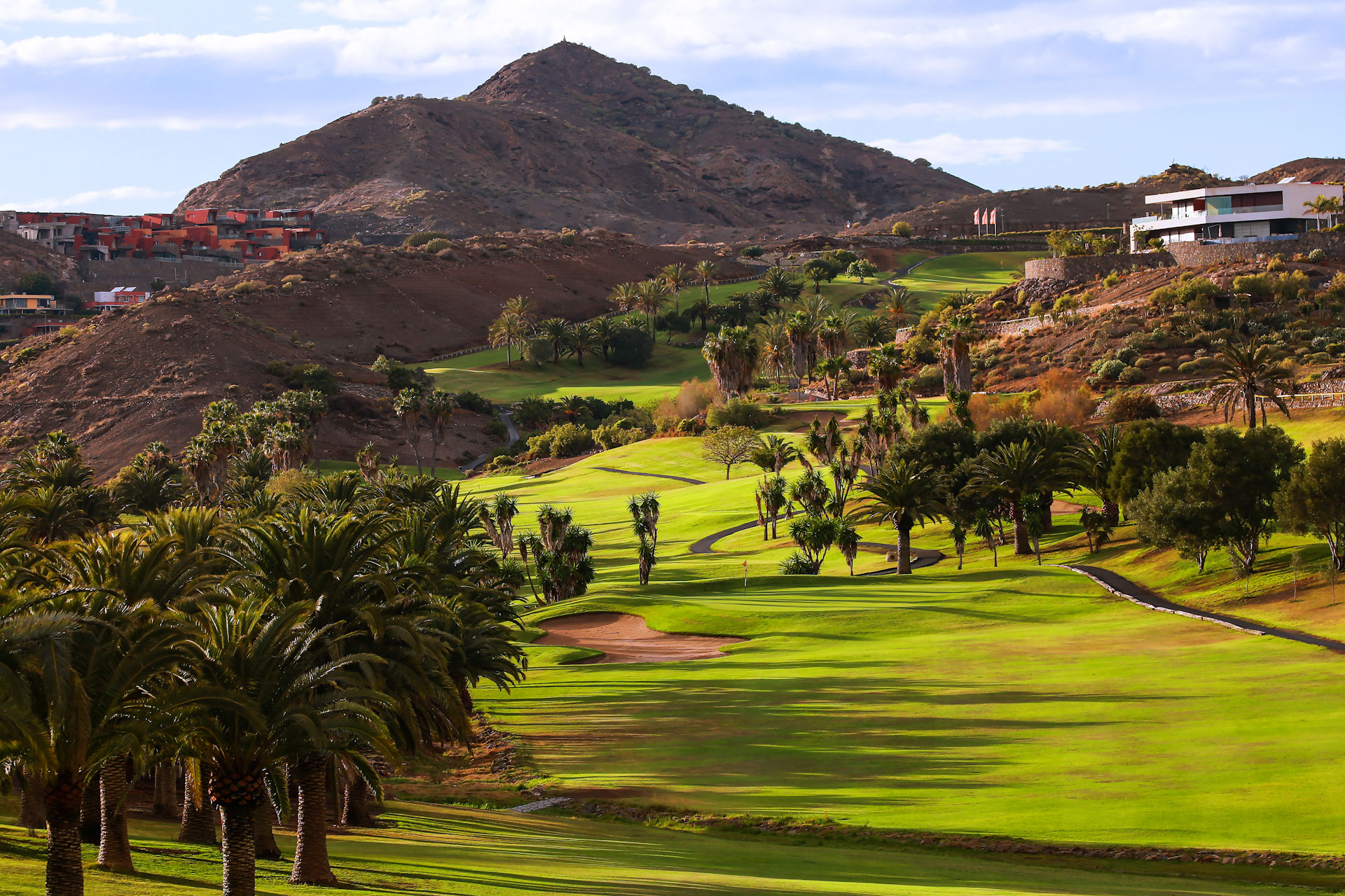 Heading towards the clubhouse at Salobre Golf Club, Gran Canaria