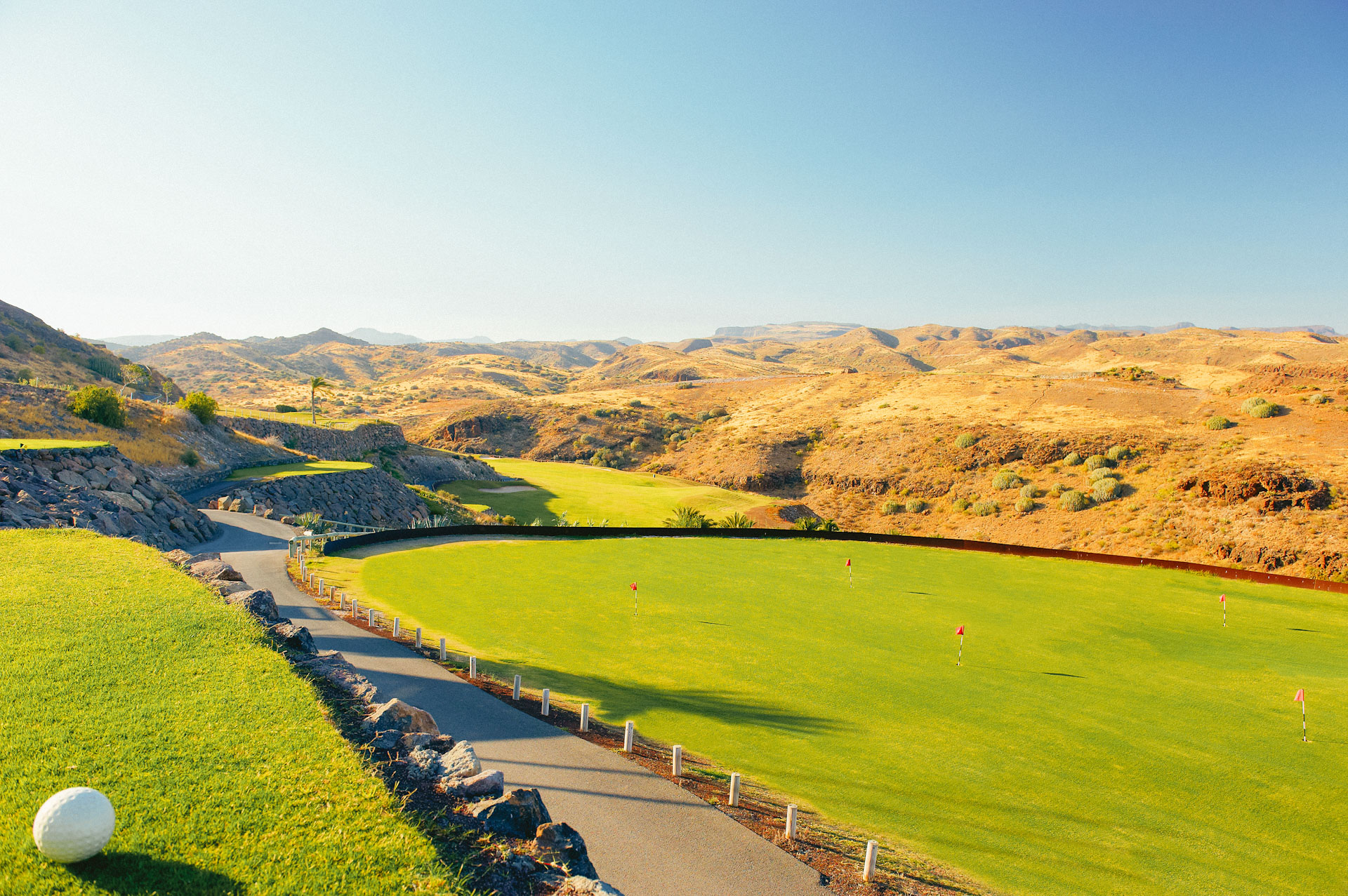 On the tee at the New Course, Salobre Golf Resort, Gran Canaria