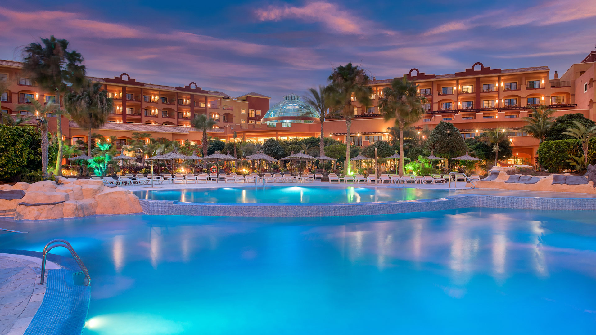 The outdoor swimming pools at Sheraton Fuerteventura Beach Golf and Spa Resort