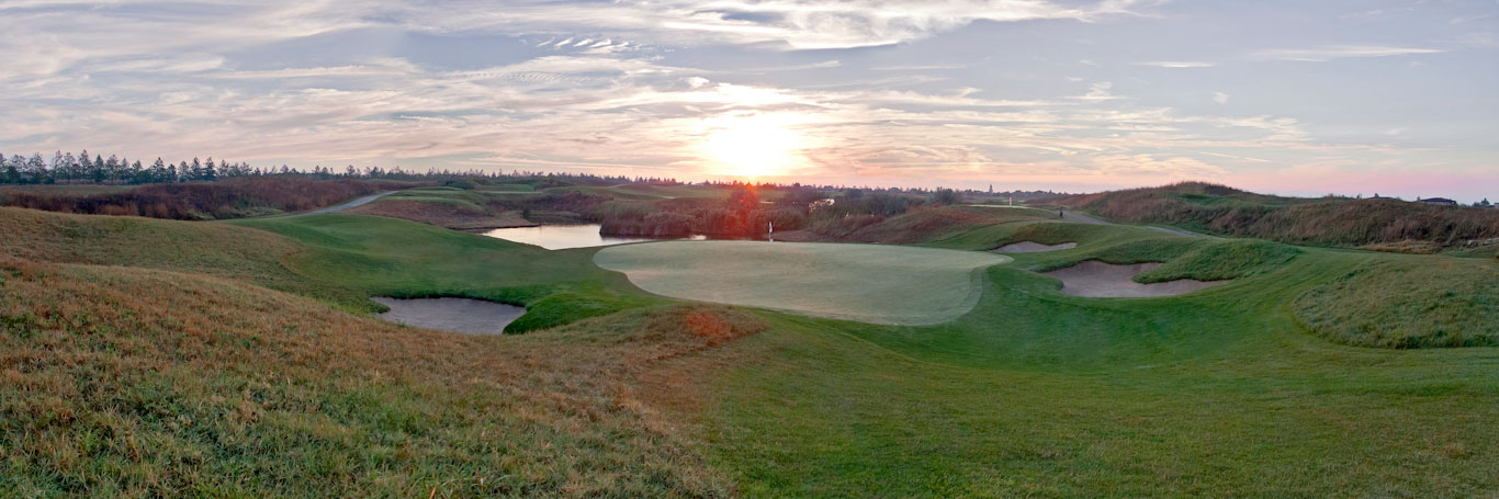 The fifth green at BlackSeaRama golf course, Cape Kaliakra, Bulgaria