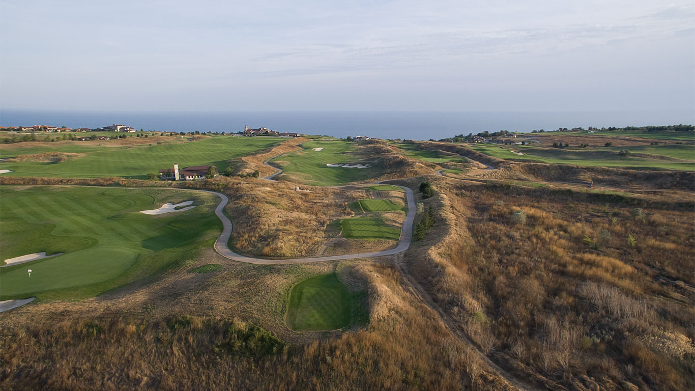 Aerial view of BlackSeaRama golf course, Cape Kaliakra, Bulgaria