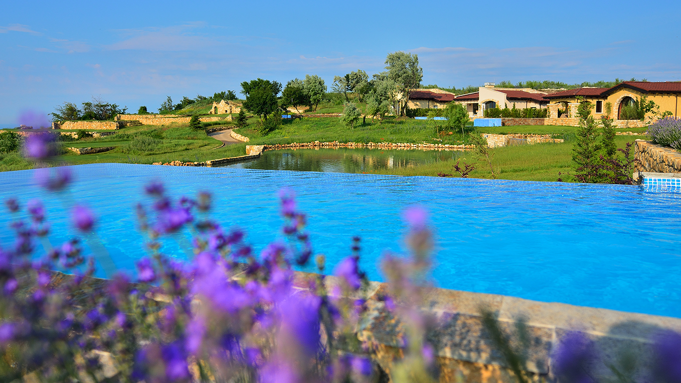 The swimming pool at BlackSeaRama Golf and Villas, Cape Kaliakra, Bulgaria