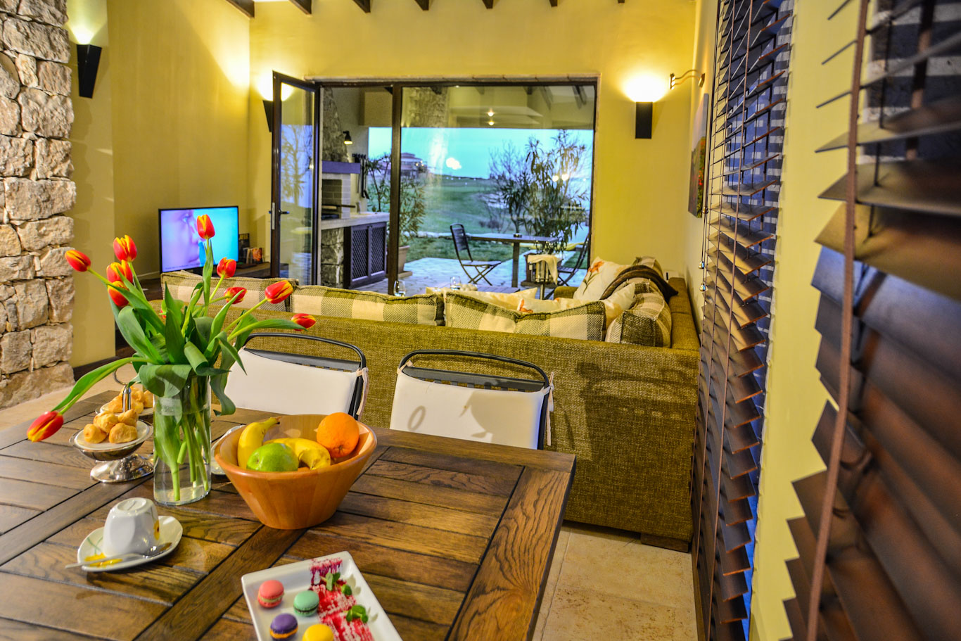 Your lounge with TV at BlackSeaRama Golf and Villas, Cape Kaliakra, Bulgaria