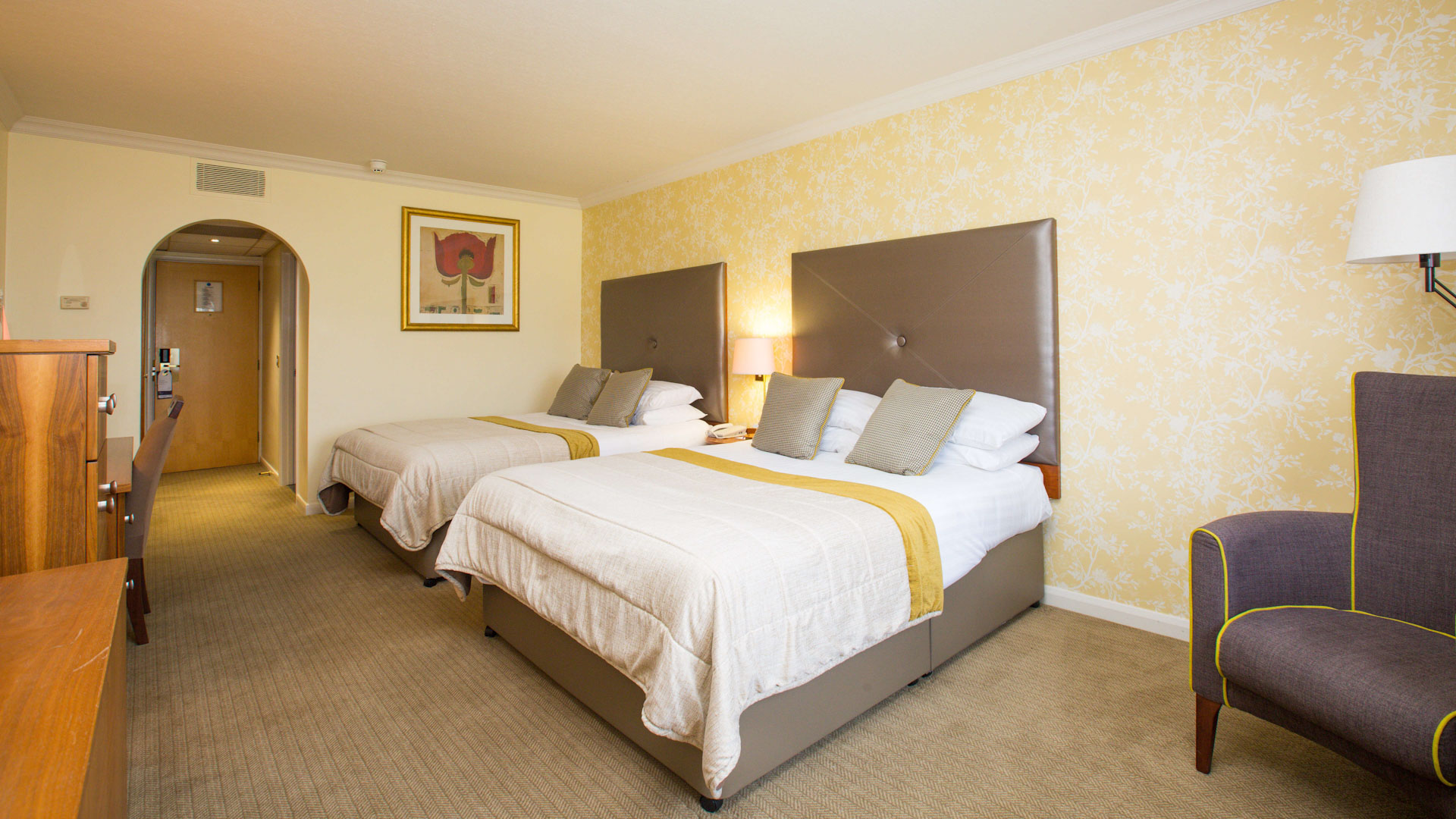 A classic twin room at Belton Woods Hotel and Golf Resort, Lincolnshire, England