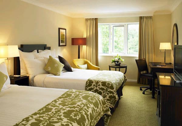 A twin bedroom at Marriott Forest of Arden Hotel & Country Club Hotel, near Birmingham, England. Golf Planet Holidays