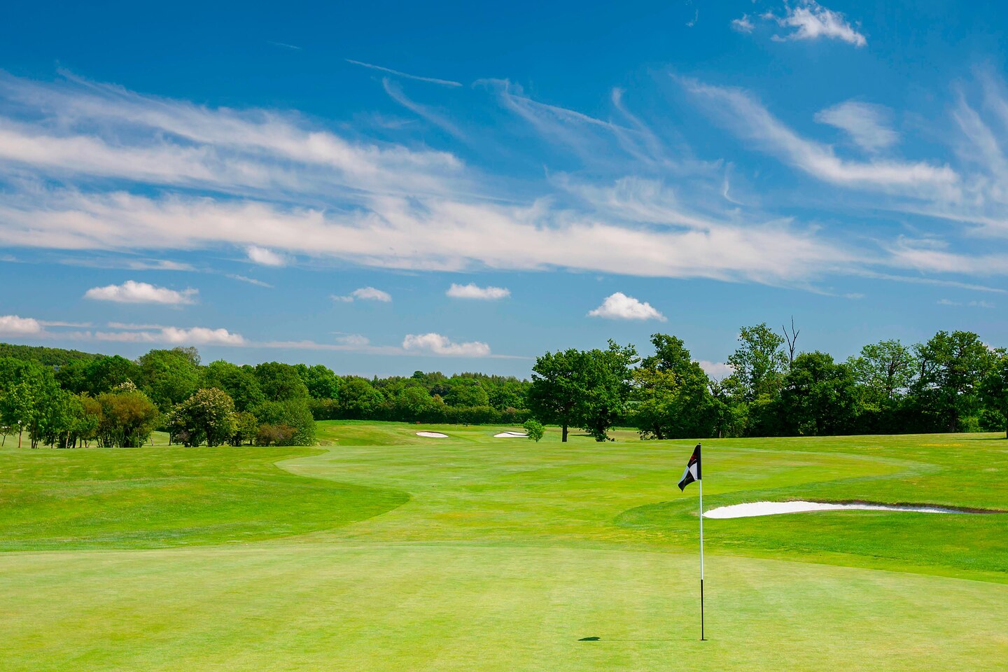 The ninth green at Forest of Arden golf club, near Solihull, England