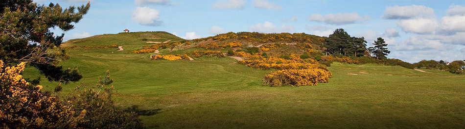 Testing rough at Sheringham Golf Club, Norfolk, England