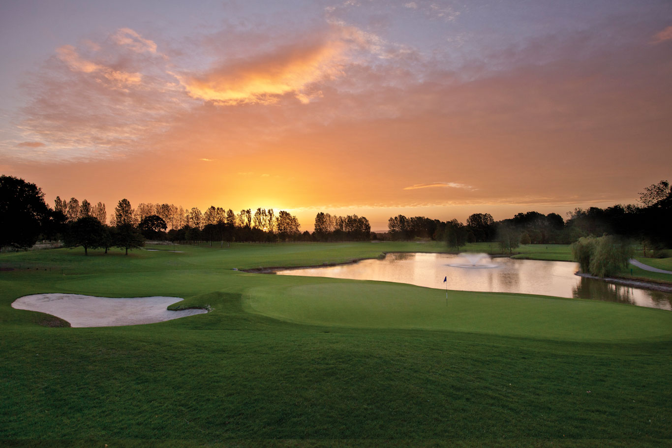 Sunrise over the third at The Brabazon, The Belfry Hotel and Resort, United Kingdom