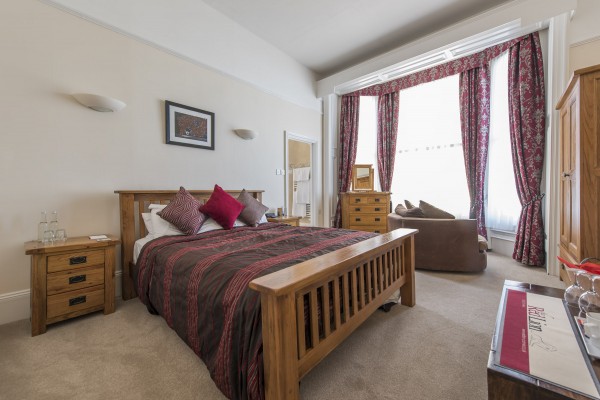 A double bedroom at The Red Lion, Cromer, Norfolk, England