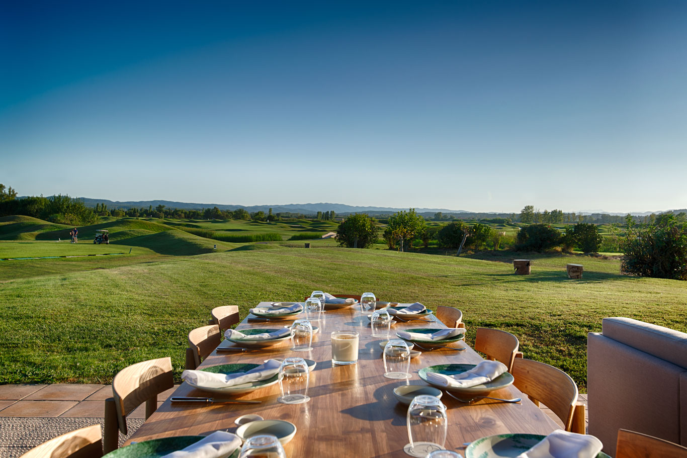 Dine outside at Hotel Terraverda at Emporda Golf Girona, Costa Brava, Spain
