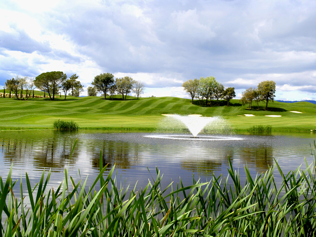 Water features at PGA Catalunya Golf Resort, Costa Brava, Spain