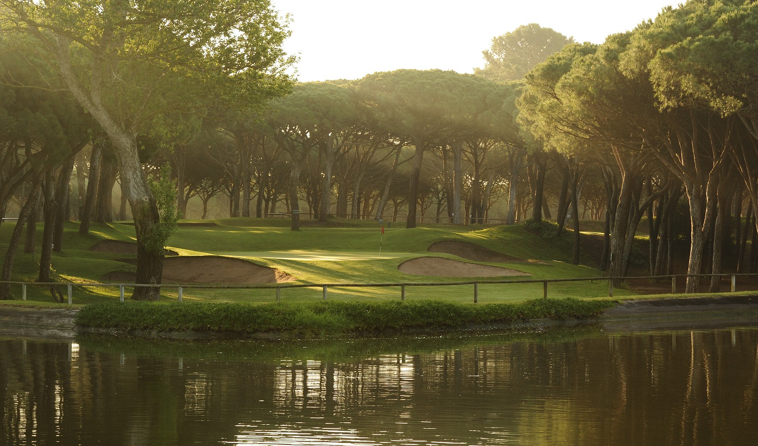 A protected green at Platja de Pals golf course, Costa Brava, Spain