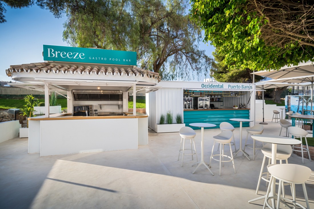 The pool bar at Barcelo Occidental Banus, Puerto Banus, Costa del Sol, Spain