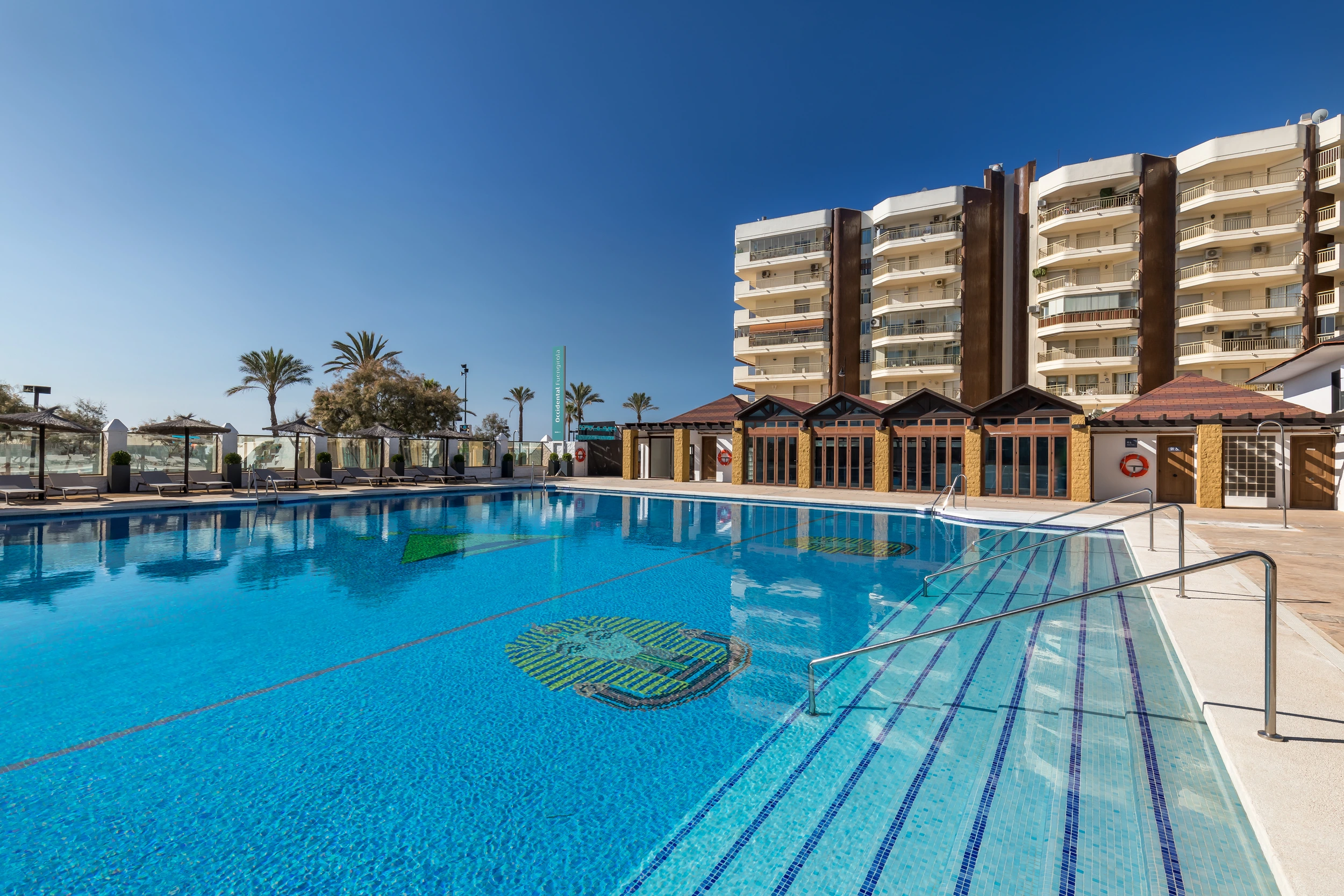 Swim time at Hotel Occidental, Fuengirola, Costa del Sol, Spain. Golf Planet Holidays.