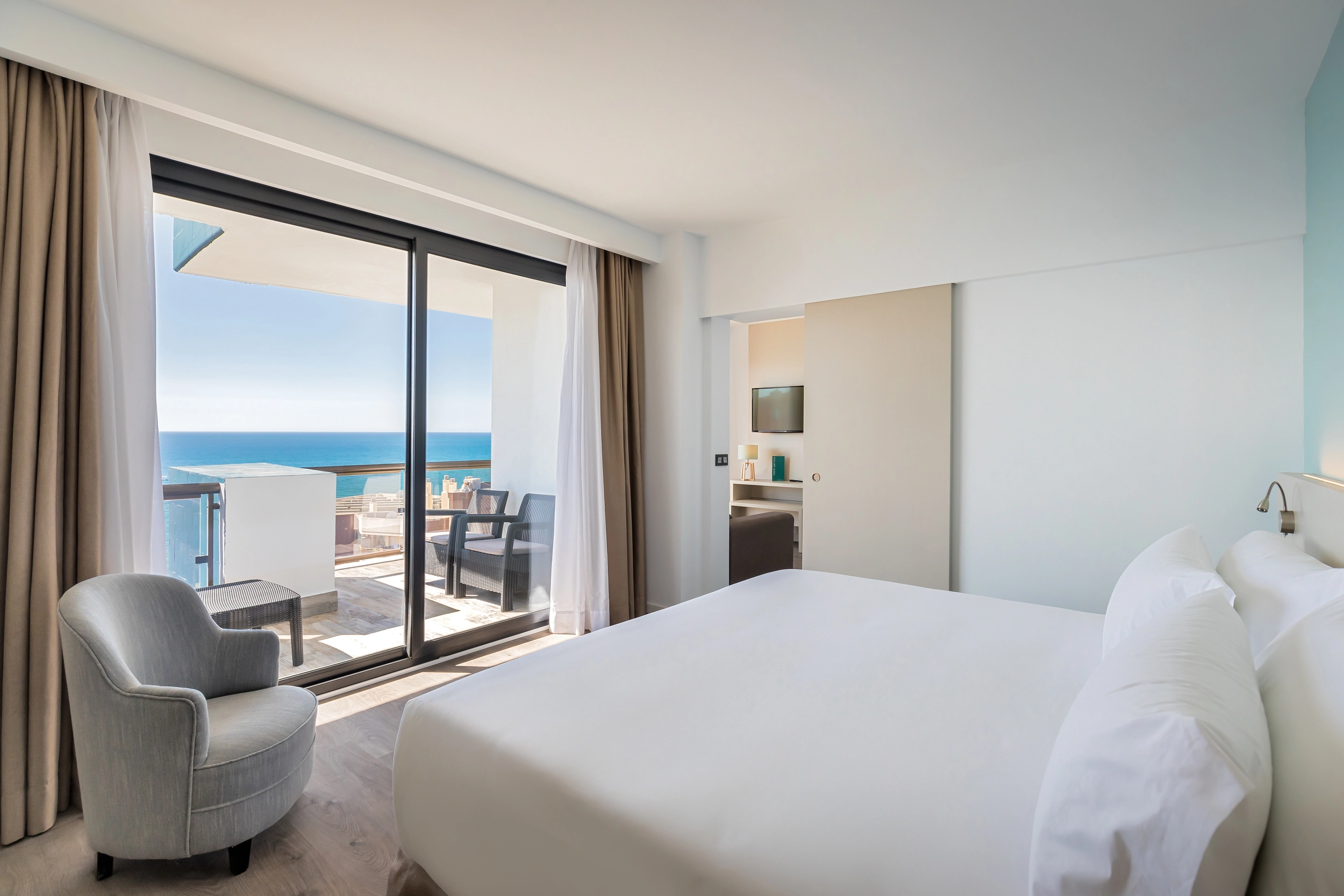 Seaview bedroom at Hotel Occidental, Fuengirola, Costa del Sol, Spain. Golf Planet Holidays.