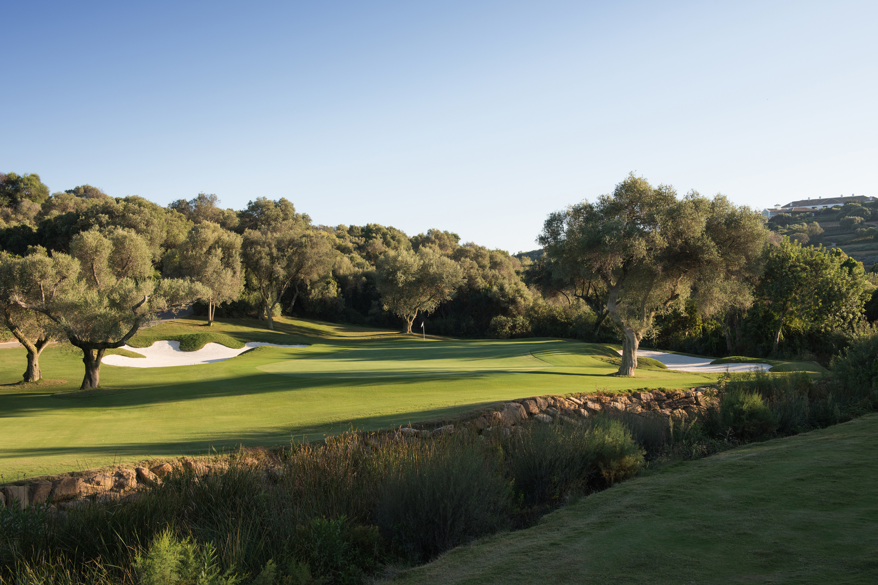 The 13th hole at Finca Cortesin golf course, Costa del Sol, Spain