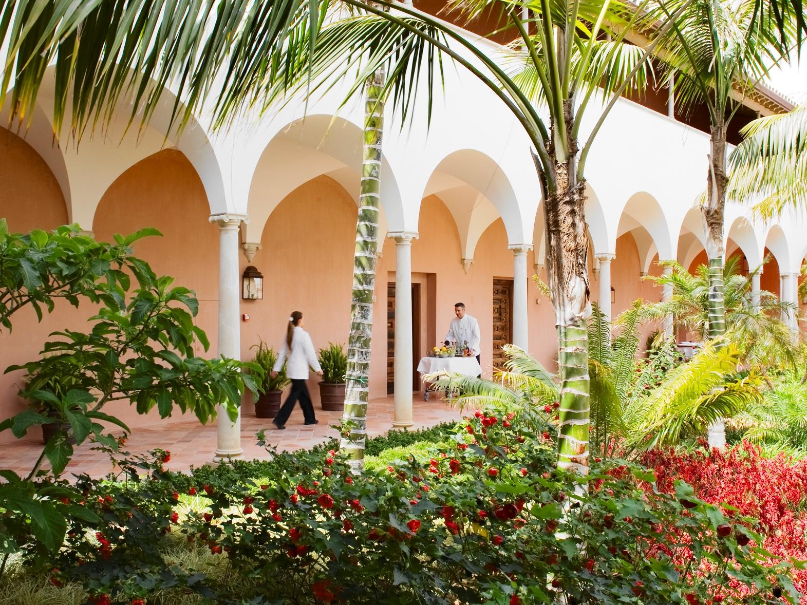 The interior cloister at Finca Cortesin Hotel, Costa del Sol, Spain