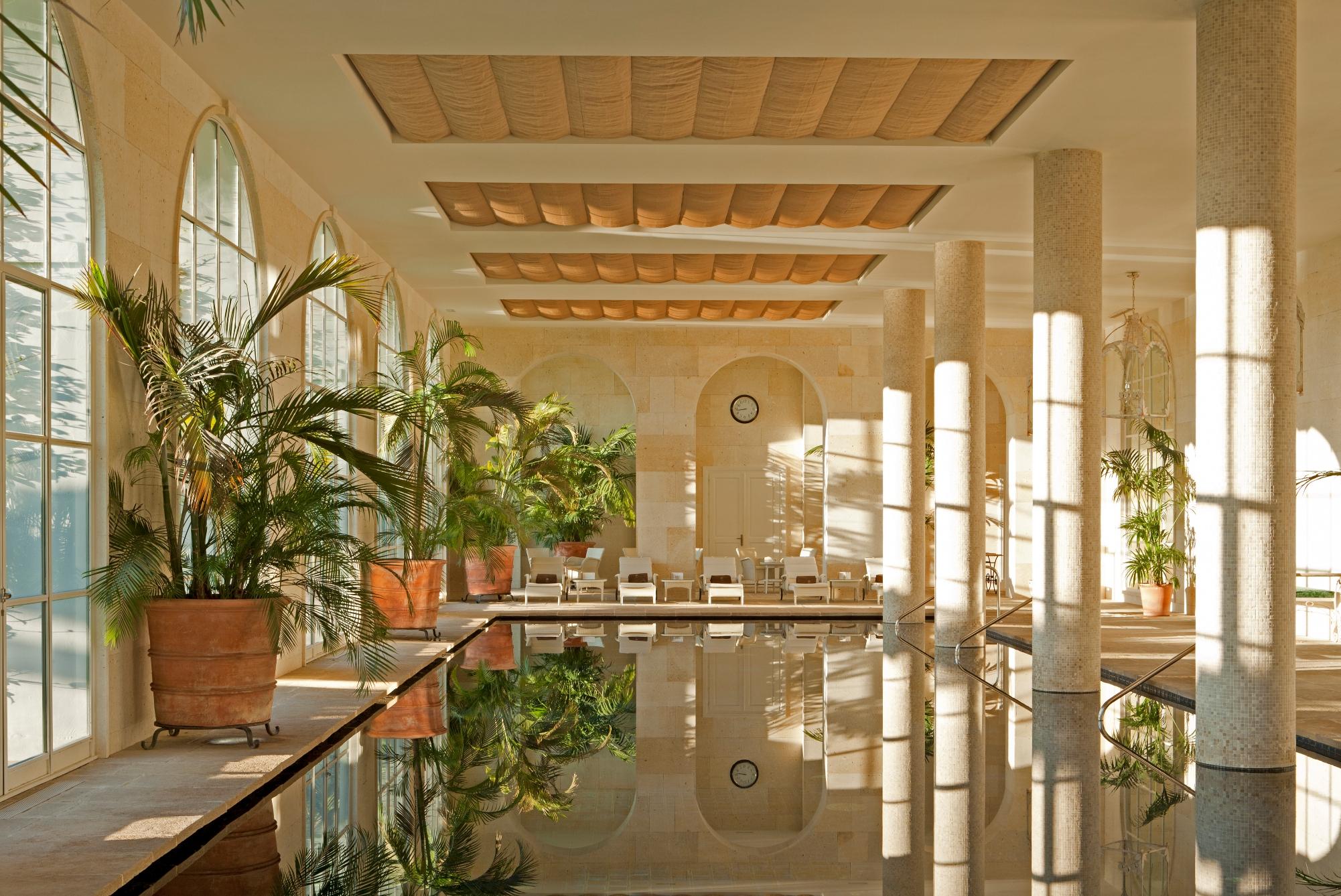 Reflections in the spa pool at Finca Cortesin Hotel, Costa del Sol, Spain
