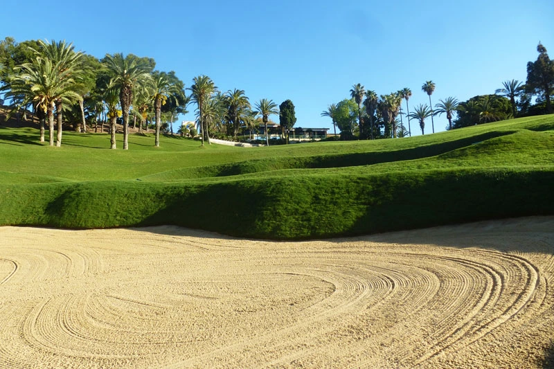 Challenging bunkers at Golf Torrequebrada, Malaga, Costa del Sol, Spain. Golf Planet Holidays