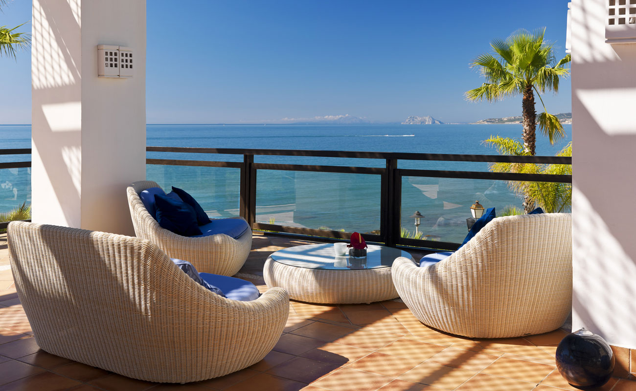 Drinks with a view at H!0 Estepona Palace Hotel, Costa del Sol, Spain. Golf Planet Holidays