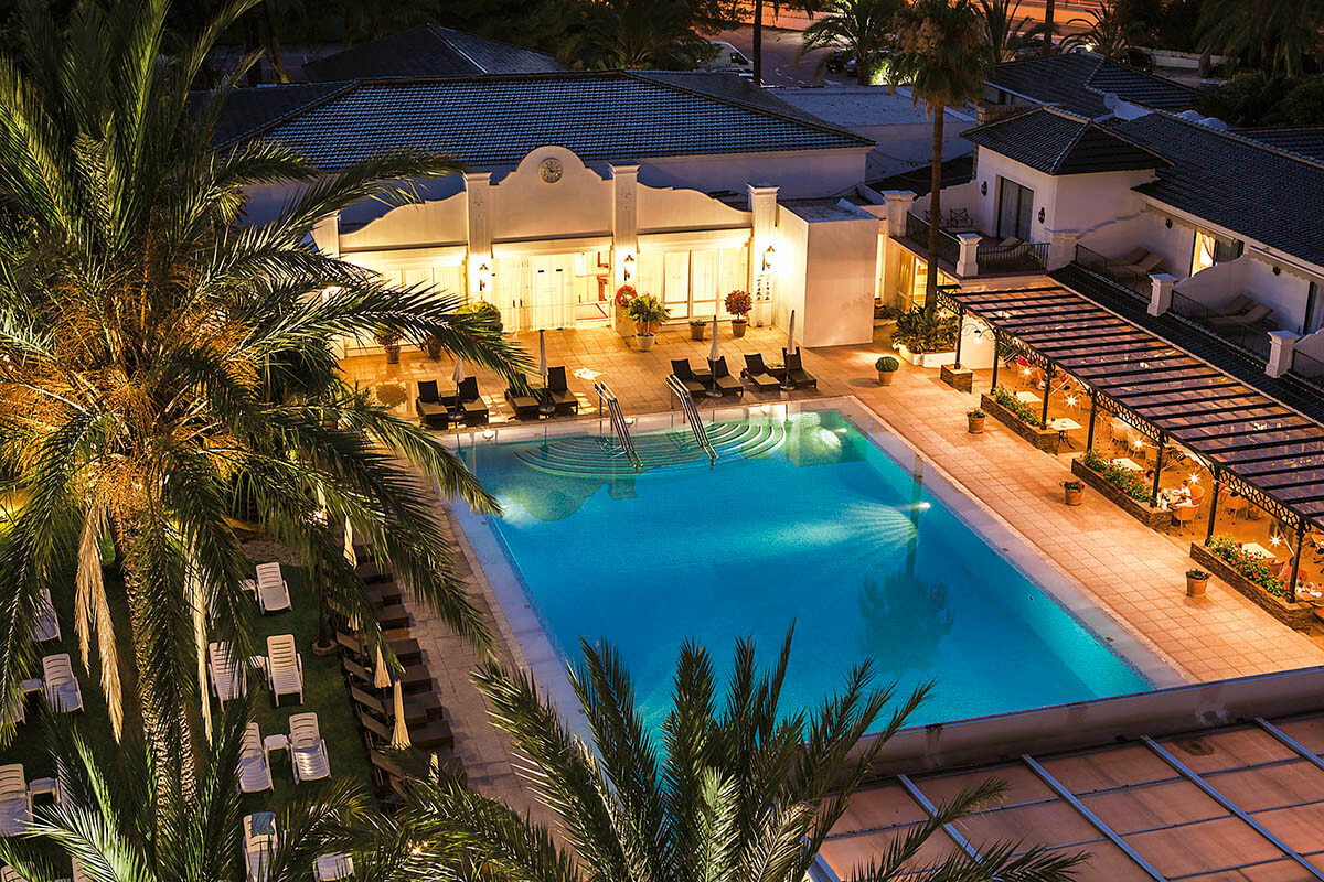 The outdoor pool at Los Monteros Spa & Golf Resort, near Marbella, Costa del Sol, Spain. Golf Planet Holidays