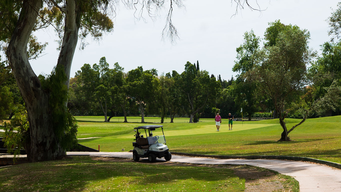 Onto the next hole at Los Naranjos Golf Course, Costa del Sol, Spain