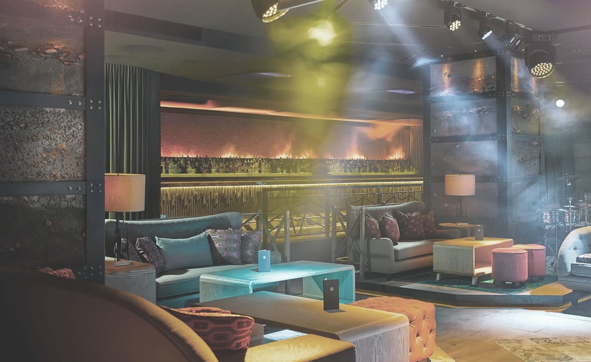 Fashionable lounge and bar at Puento Romano Beach Resort, Marbella, Spain