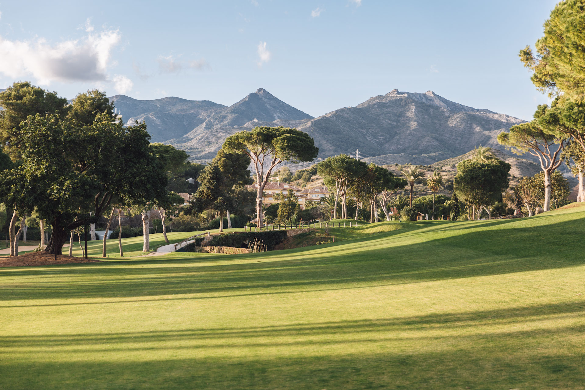 Onto the next hole at Rio Real Golf Course, Marbella, Costa del Sol, Spain. Golf Planet Holidays.