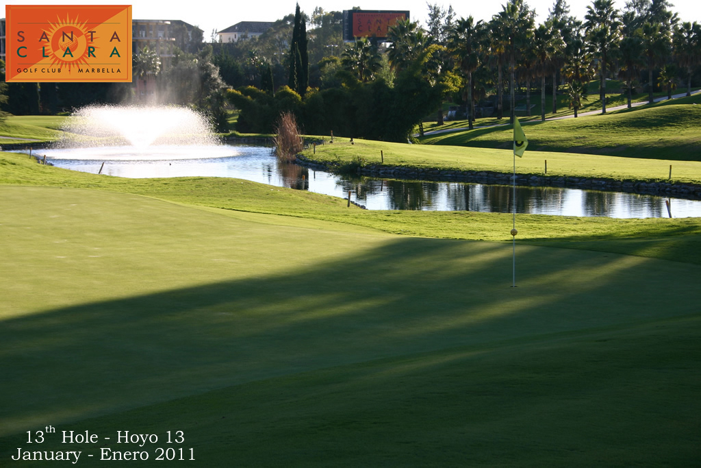 The 13th hole at Santa Clara Golf Club, Costa del Sol, Spain