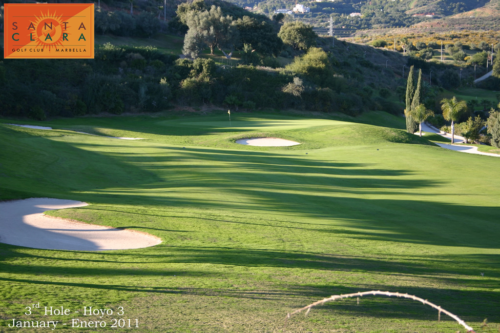 The third hole at Santa Clara golf club, Costa del Sol, Spain