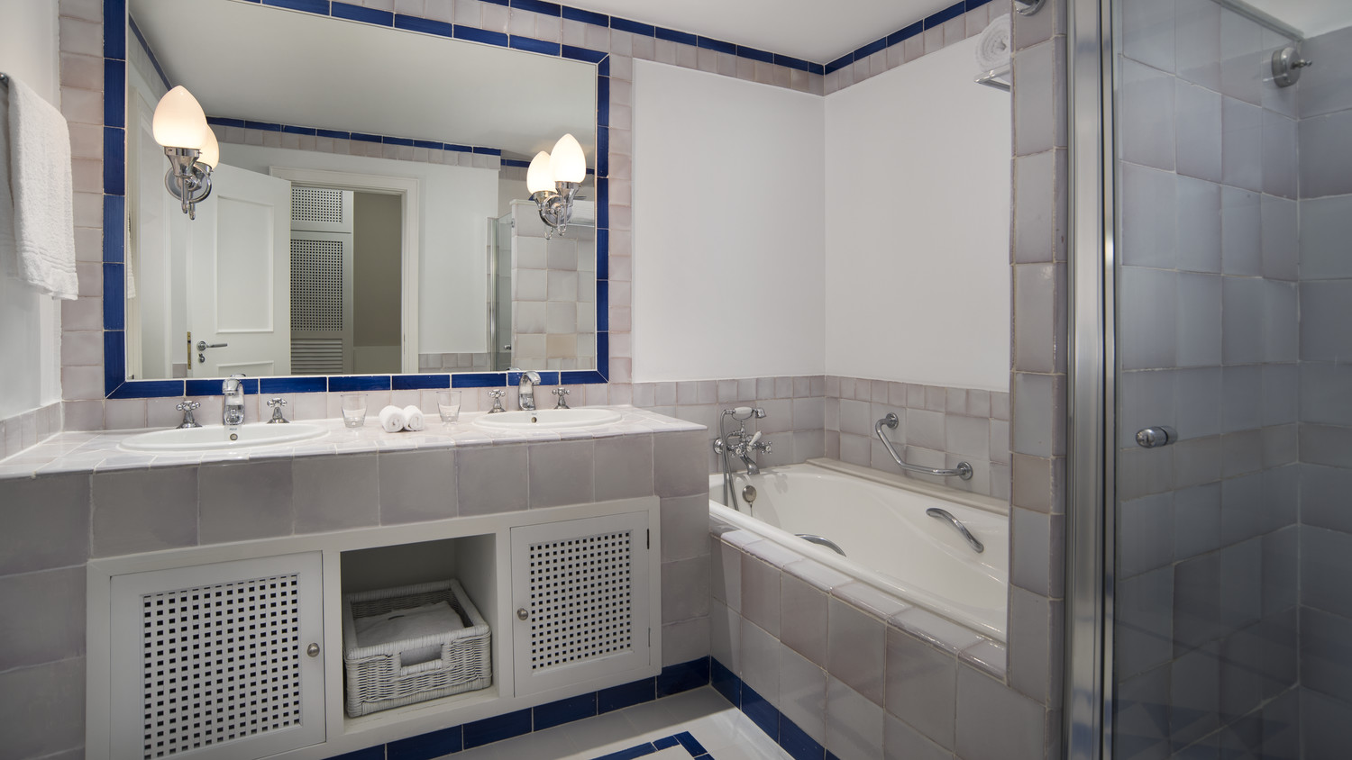 A hotel bathroom at The Westin La Quinta Golf Resort and Spa, Marbella, Spain