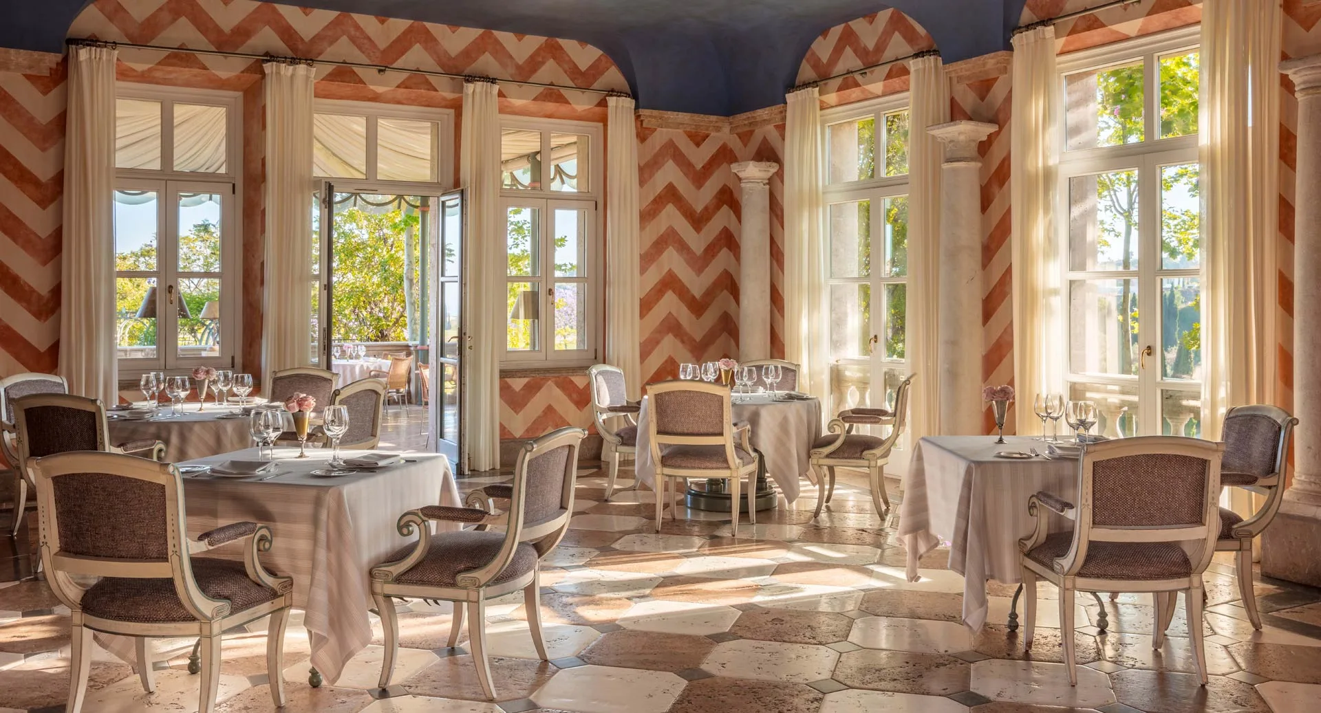 Dining at Anantara Villa Padierna Palace Resort, Benahavis, Costa del Sol, Spain. Golf Planet Holidays