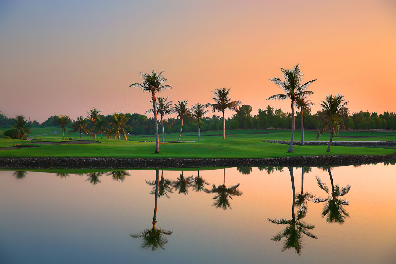 The sixth hole at Abu Dhabi Golf Club