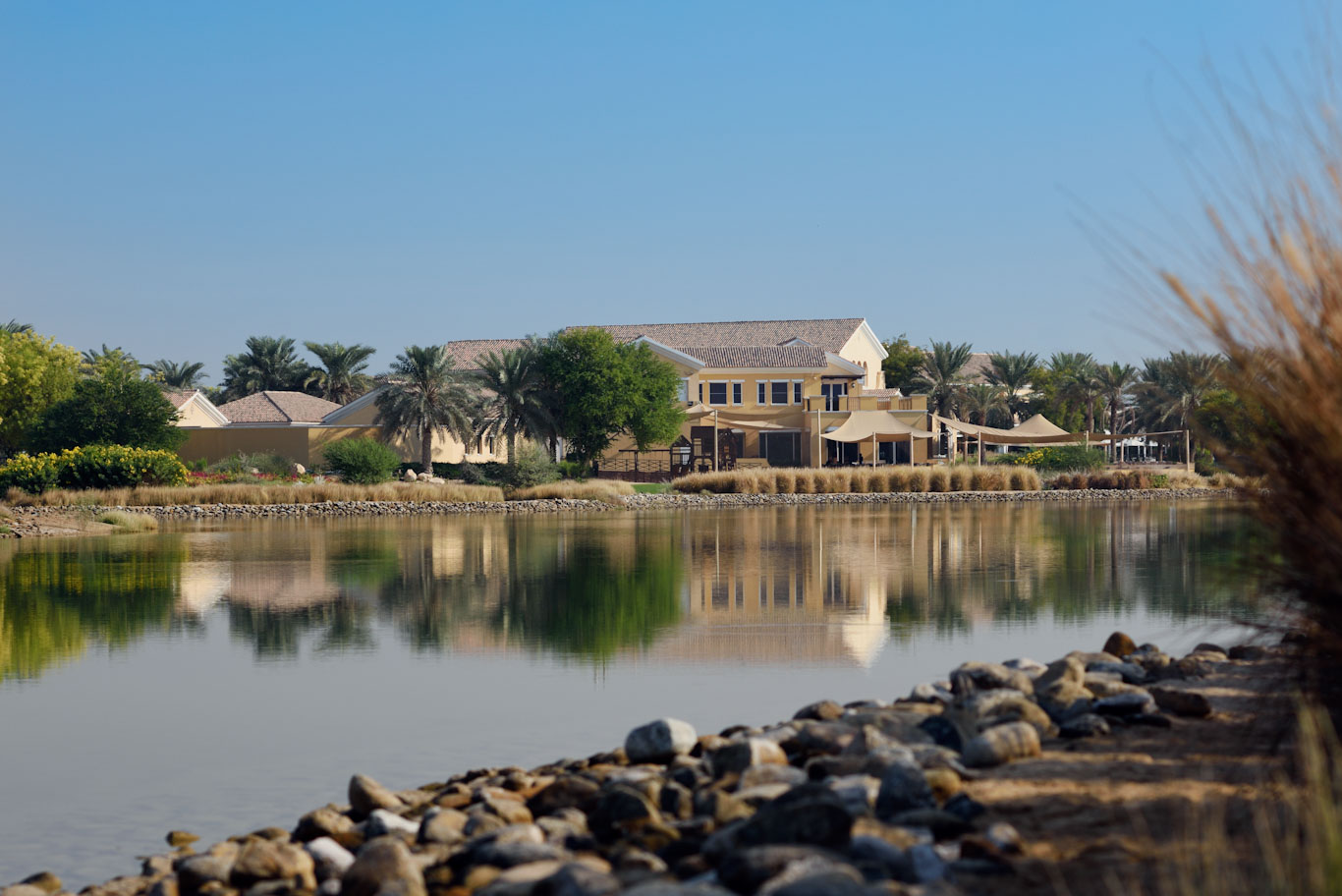 The clubhouse at Arabian Ranches Golf Club, Dubai