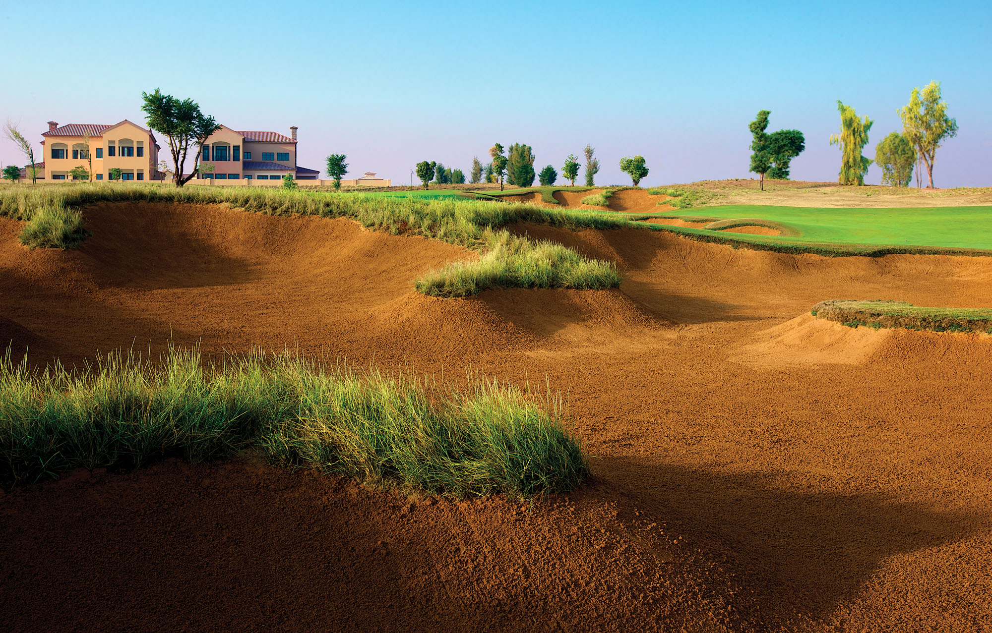 Challenging bunkers at Jumeirah Golf Estates, Dubai