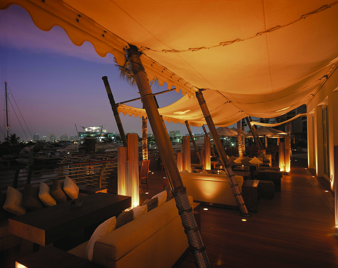 Drinks on the terrace at the Park Hyatt Hotel, Dubai