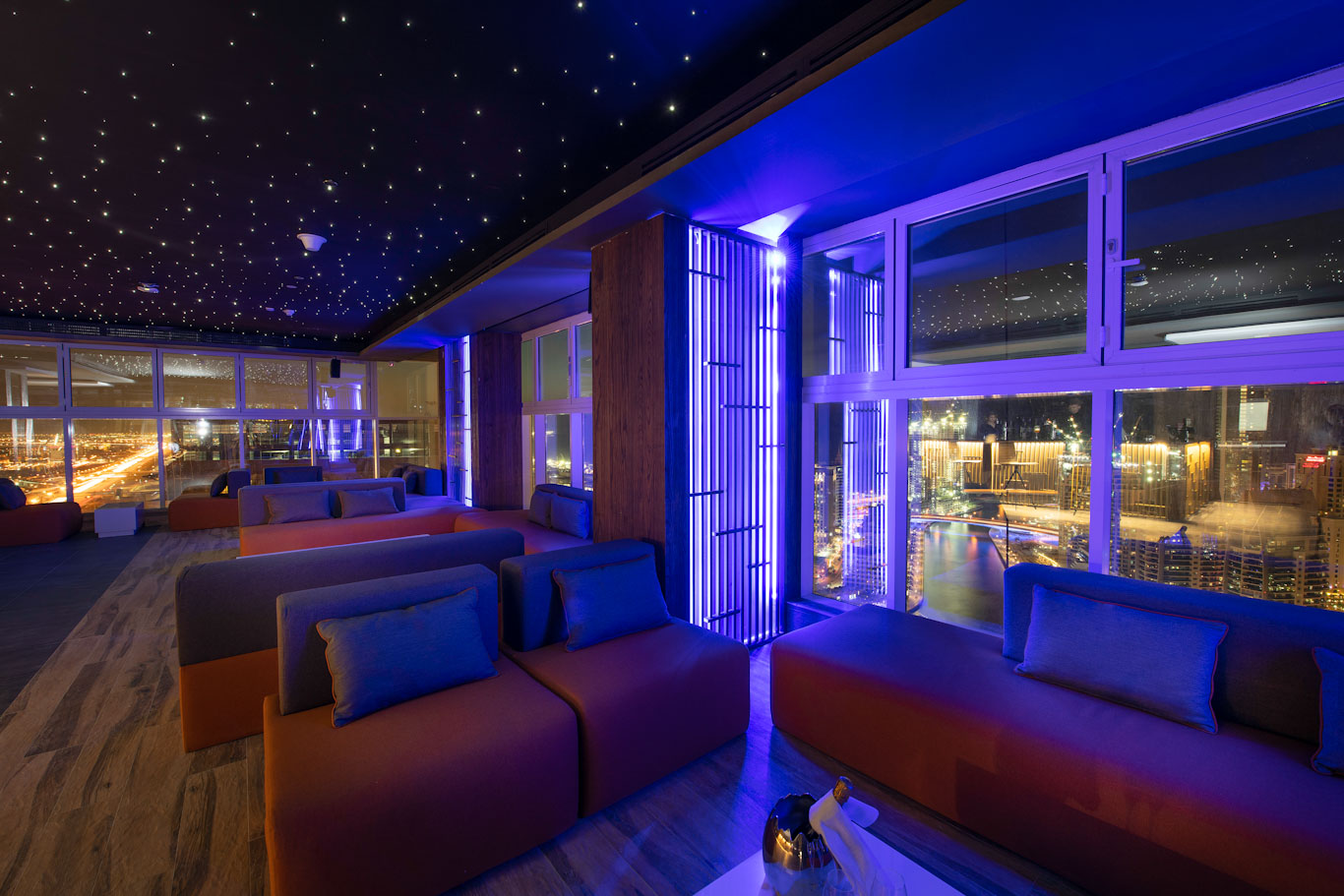 Stunning views over the Dubai Marina from Stella Di Mare Hotel bar