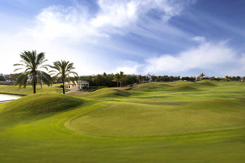 View from the green at The Montgomerie Golf Club, Dubai