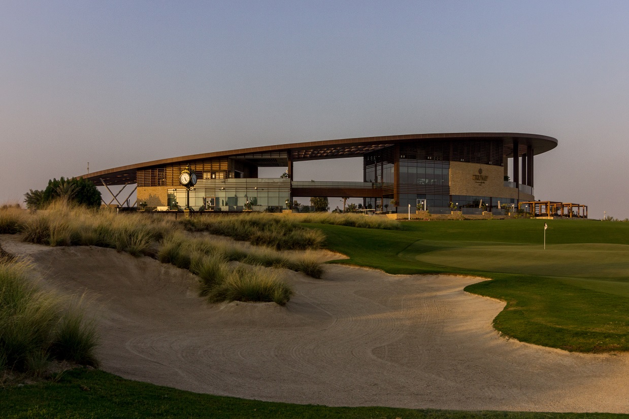 The clubhouse at Trump International Golf Club, Dubai