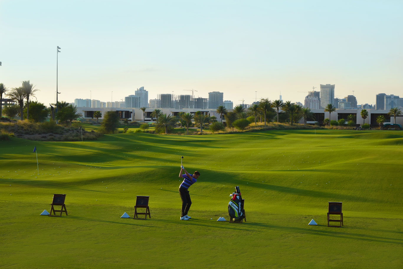 The practice range at Trump International Golf Club, Dubai