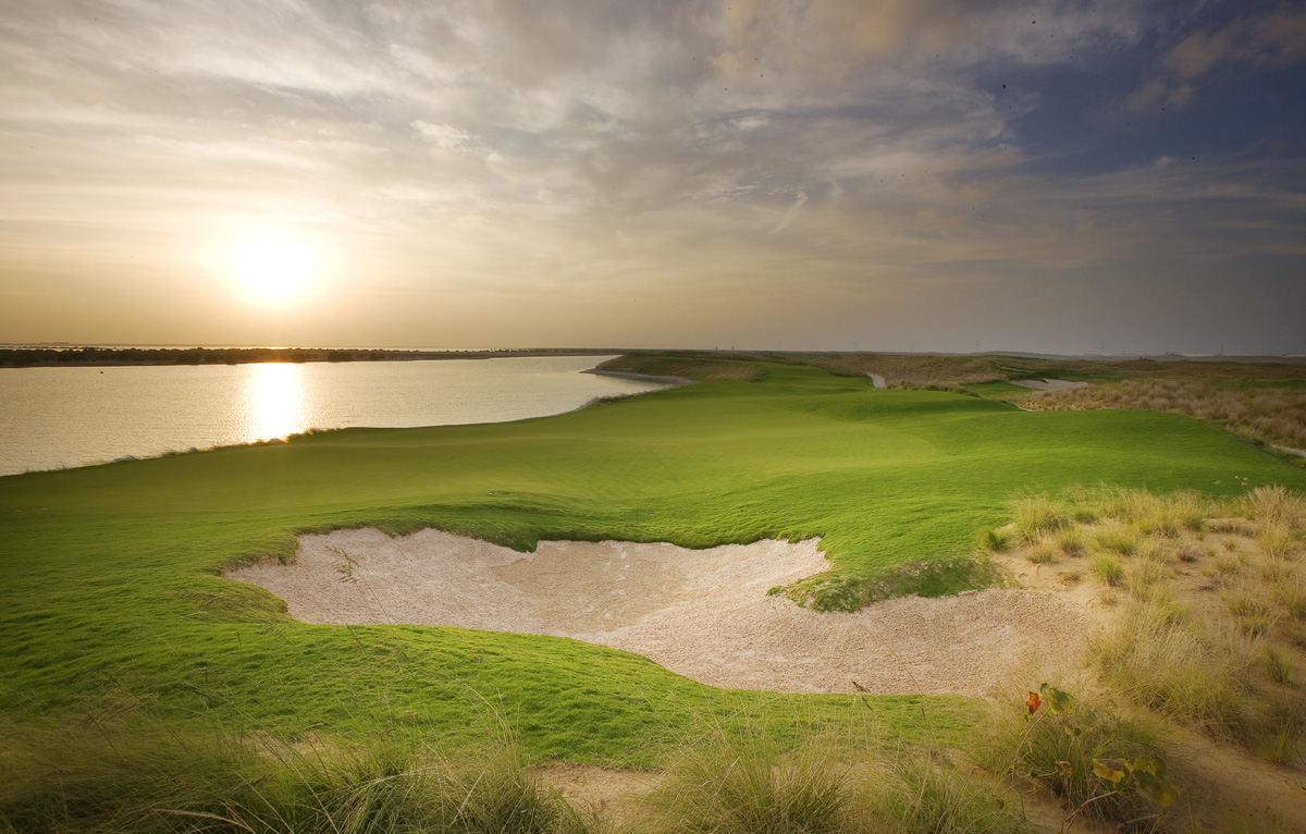 The eighth fairway at Yas Links, Abu Dhabi