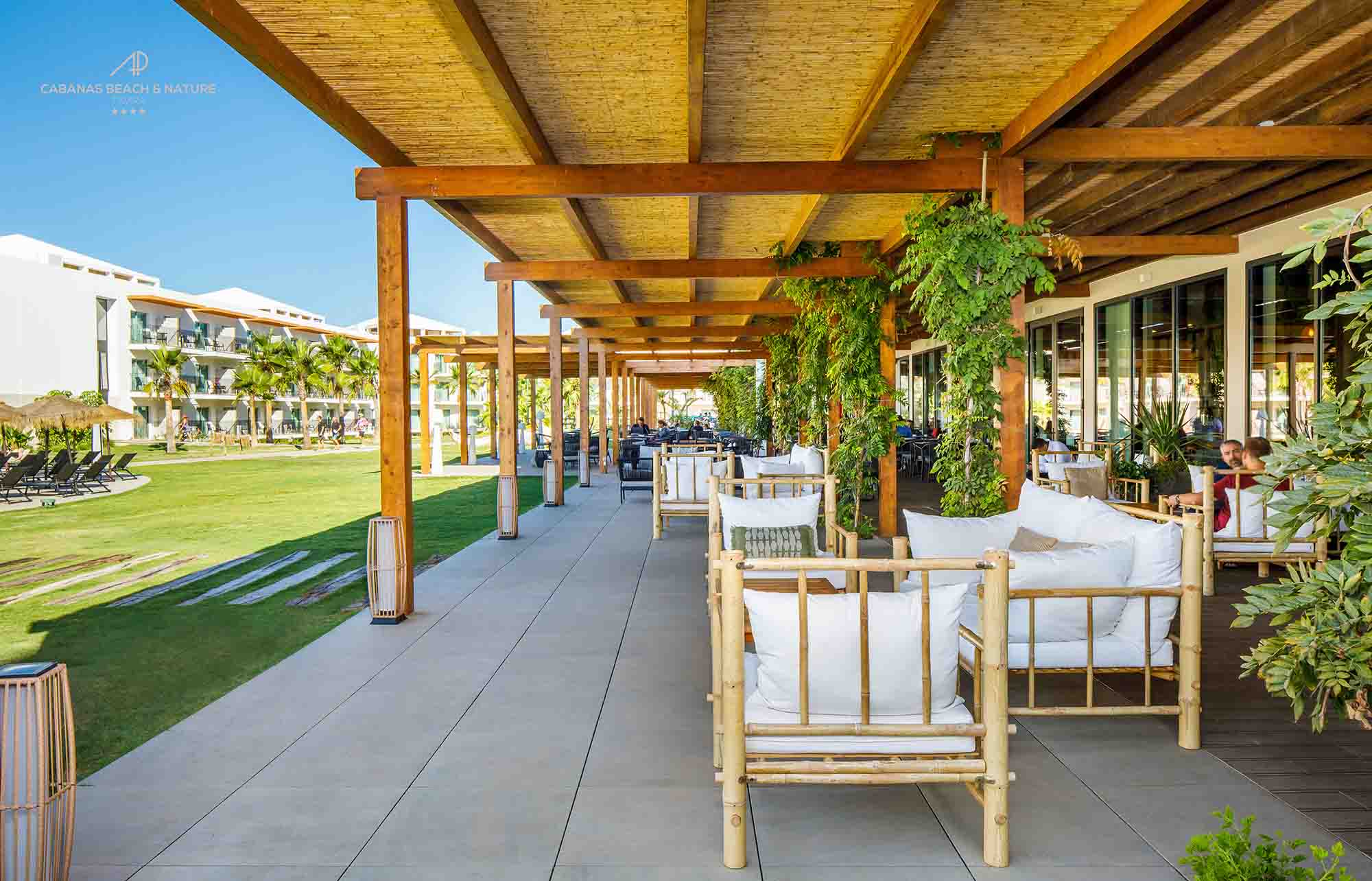 Lounge setting at AP Cabanas Beach & Nature, Hotel, Tavira, Eastern Algarve, Portugal.