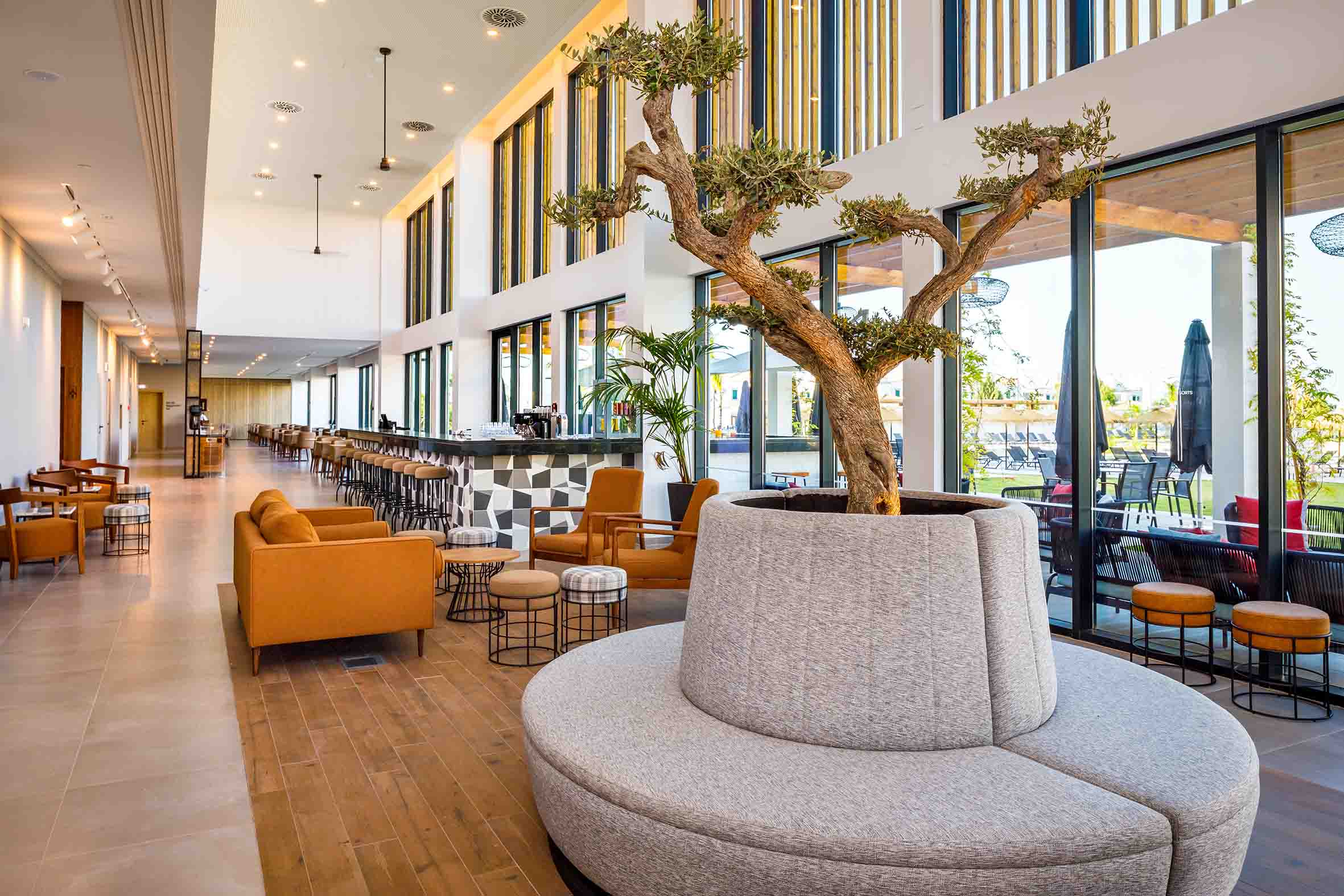 The bar at AP Cabanas Beach & Nature, Hotel, Tavira, Eastern Algarve, Portugal. Golf Planet Holidays