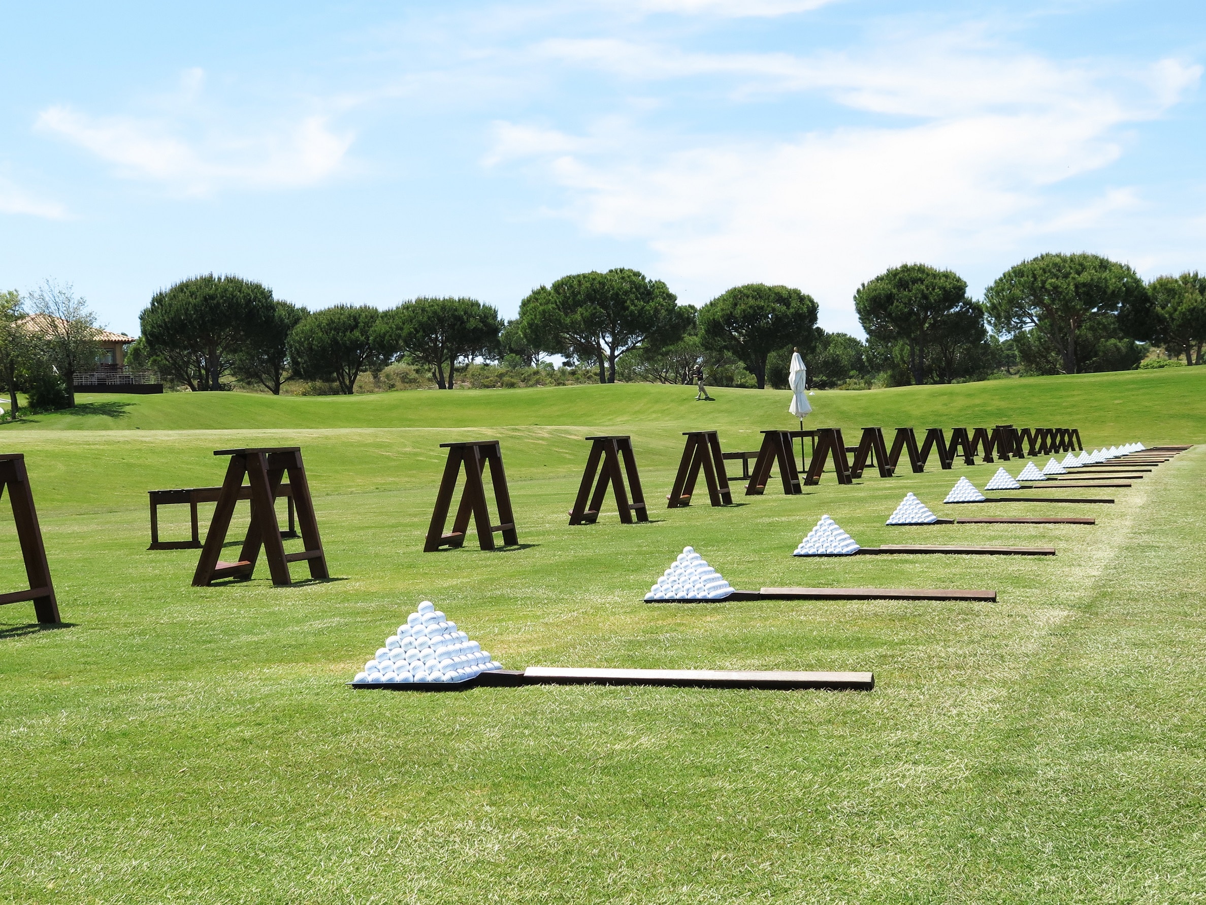 The practice range at Monte Rei Golf Club, near Tavira, Eastern Algarve, Portugal